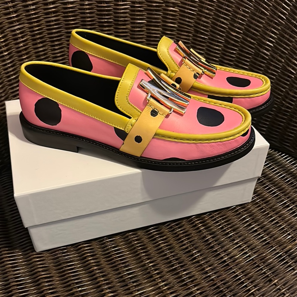 Moschino Women’s Vibrant Pink and Yellow Dress Shoes - Picture 2 of 4